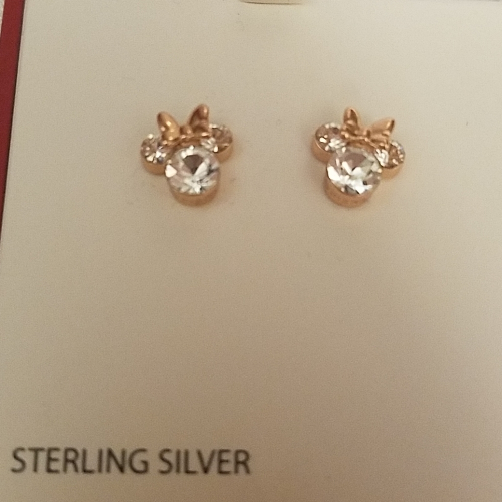 Disney minnie earrings rosegold NIB - Picture 3 of 3